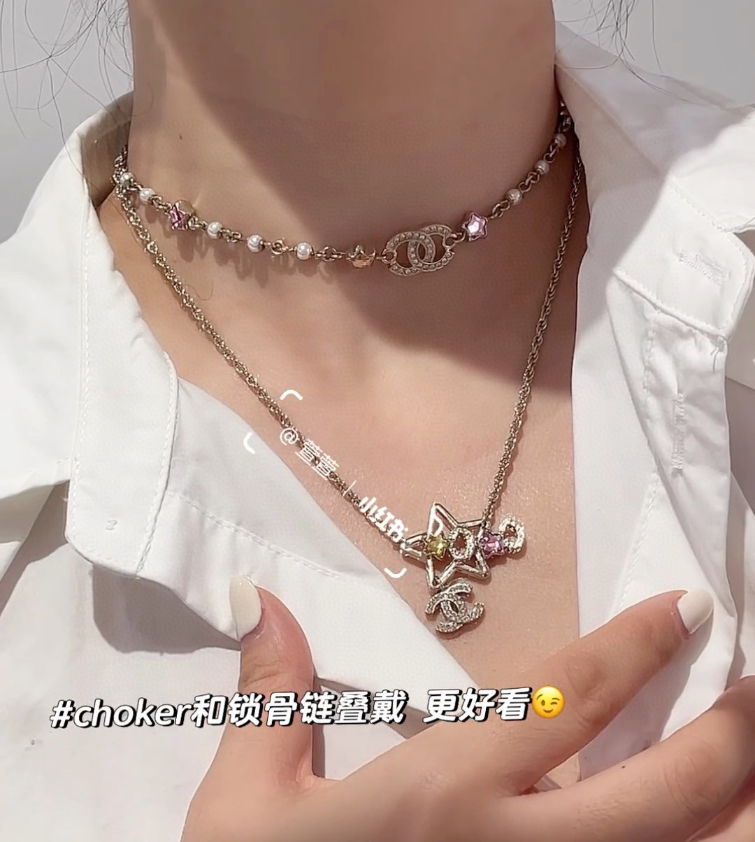  项链Chanel 小香 双c珍珠彩钻项链 代购级别 一比一打造 ❗️除了惊艳还是惊艳，巨美巨好看，巨巨