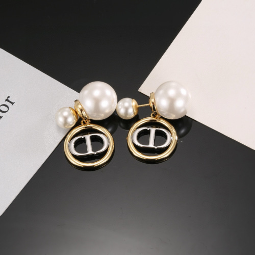 Dior CD Logo Pearl Drop Earrings, Gold-Tone Finish, Elegant and Refined 1 Dior CD Logo Pearl Drop Earrings, Gold-Tone Finish, Elegant and Refined