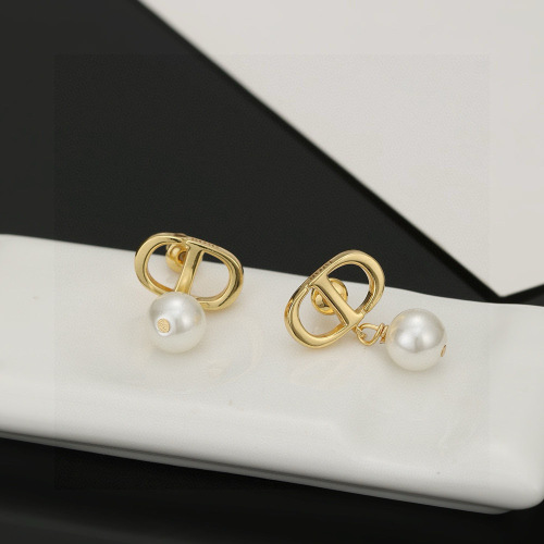 Dior Inspired CD Letter Pearl Earrings Studs S925 Silver Needle 1 Dior Inspired CD Letter Pearl Earrings Studs S925 Silver Needle