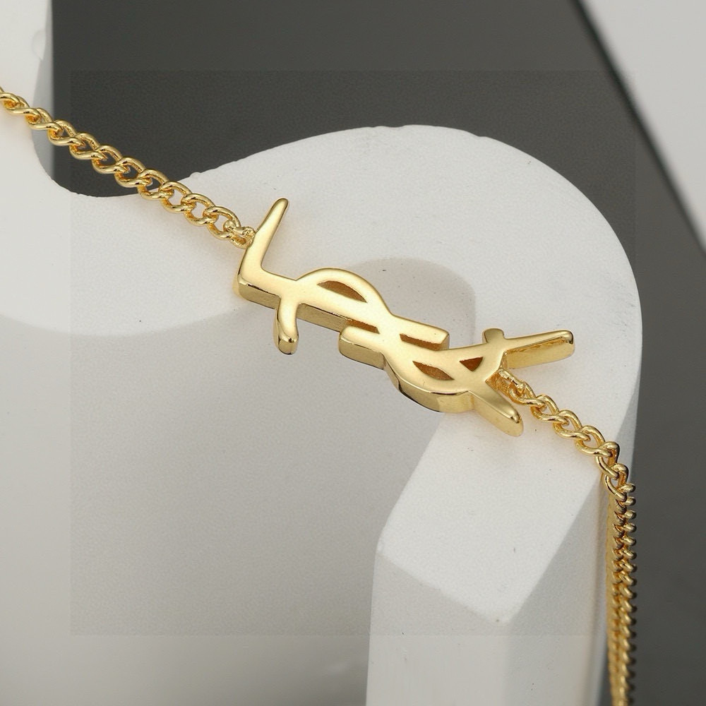  YSL 圣罗兰 项链原装黄铜材质 Yves Saint Laurent 创立于1961年 优雅抽象大胆