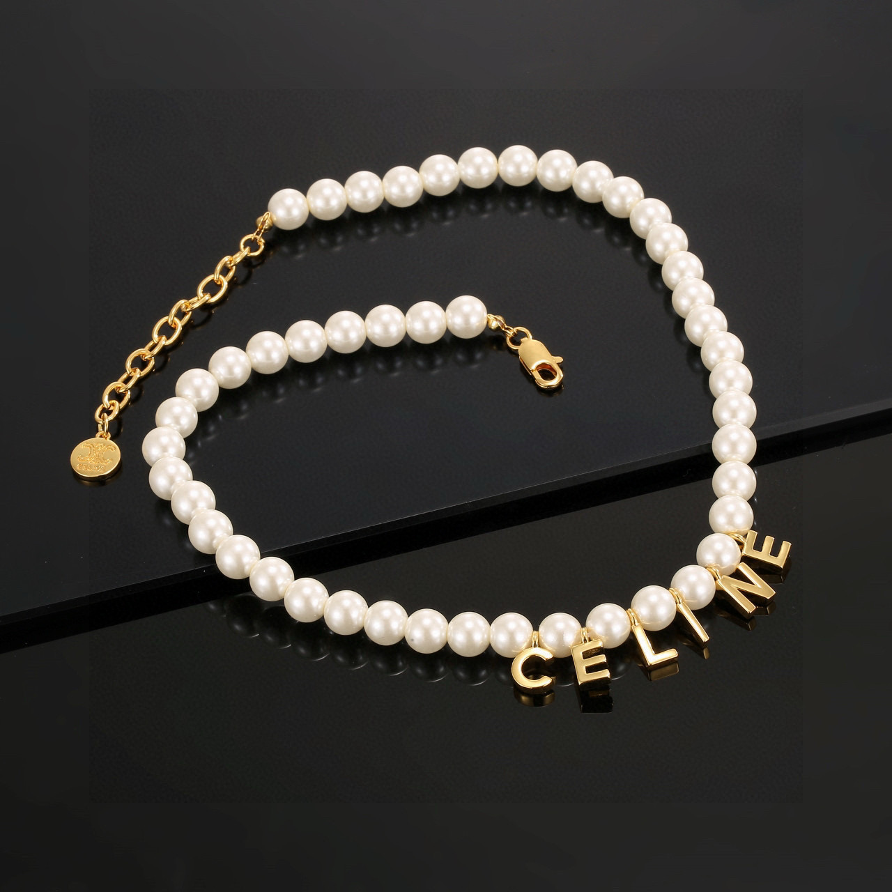  Celine赛琳凯旋门珍珠字母项链💄代购级别 一比一打造 ❗️除了惊艳还是惊艳，巨美巨好看，巨巨重工，