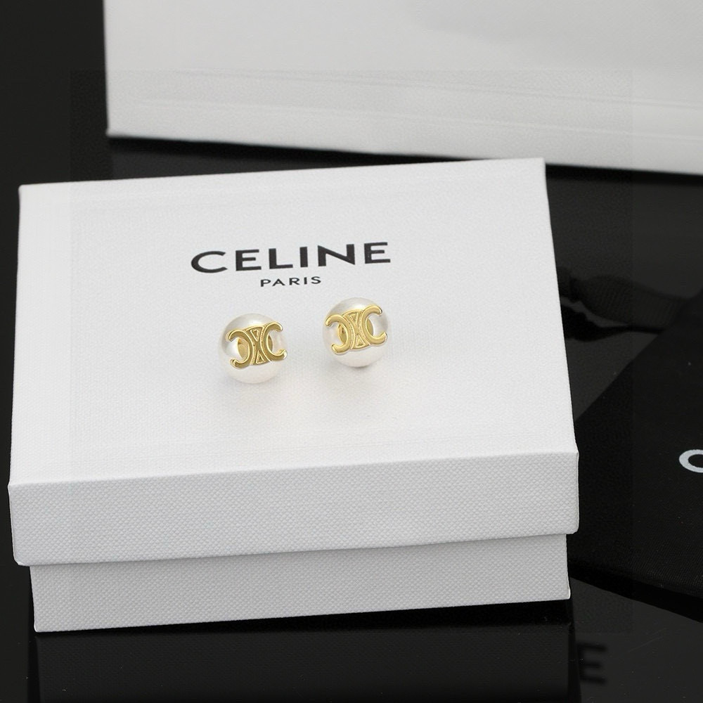 Celine 赛琳凯旋门新款耳环，PRECLOUS新品 简单时尚耳钉🌟专柜一致 火爆款出货 设计独特 