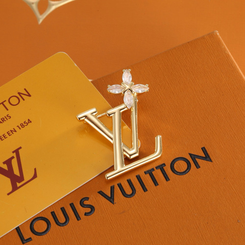 Louis Vuitton Twig Brooch - Gold Finish with Crystal Embellishments