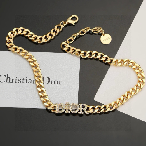 Dior JaDior Gold-Finish Metal Chain Necklace with Crystal Accents 1 Dior JaDior Gold-Finish Metal Chain Necklace with Crystal Accents