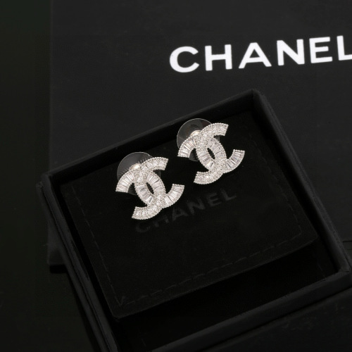 Chanel CC Logo Rhinestone Stud Earrings, 925 Sterling Silver Posts 1 Chanel CC Logo Rhinestone Stud Earrings, 925 Sterling Silver Posts