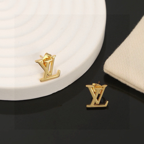Louis Vuitton Elegant Gold-Tone Stud Earrings for Women, Classic Design 1 Louis Vuitton Elegant Gold-Tone Stud Earrings for Women, Classic Design