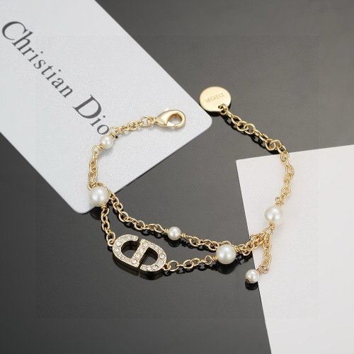 Dior Diorcd Gold-Tone Finish Metal and White Crystal Bracelet 1 Dior Diorcd Gold-Tone Finish Metal and White Crystal Bracelet