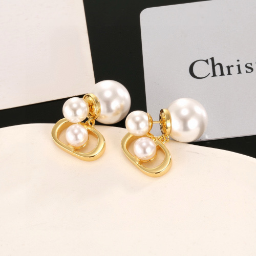 Dior Tribales Earrings Gold Finish Metal and White Resin Pearls 1 Dior Tribales Earrings Gold Finish Metal and White Resin Pearls