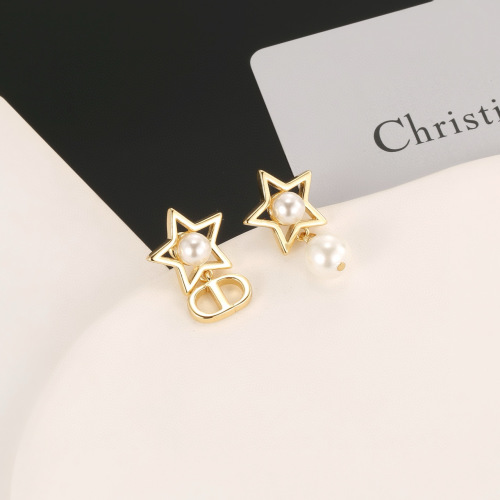 Dior Star CD Pearl Drop Earrings Gold Finish Women's Jewelry 1 Dior Star CD Pearl Drop Earrings Gold Finish Women's Jewelry