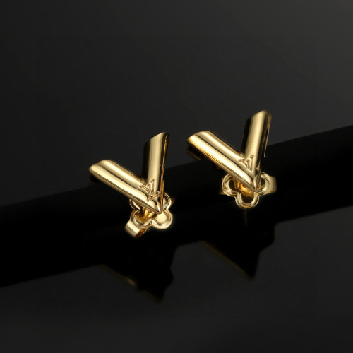 Louis Vuitton Gold-Tone Essential V Stud Earrings for Women 1 Louis Vuitton Gold-Tone Essential V Stud Earrings for Women