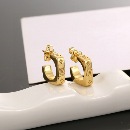 Louis Vuitton Twig Hoop Earrings Gold-tone Finish Classic Design 1 Louis Vuitton Twig Hoop Earrings Gold-tone Finish Classic Design