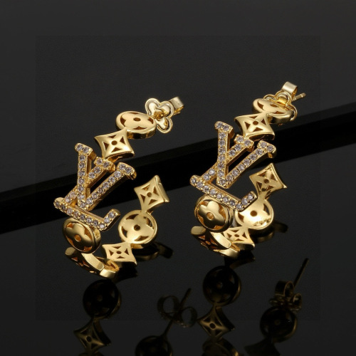 Louis Vuitton Gold-Tone Stud Earrings with Crystals, Fashion and Elegant 1 Louis Vuitton Gold-Tone Stud Earrings with Crystals, Fashion and Elegant