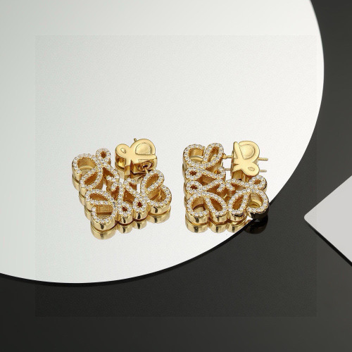 Loewe Gold-Tone Stud Earrings with Crystal Embellishments for Women 1 Loewe Gold-Tone Stud Earrings with Crystal Embellishments for Women