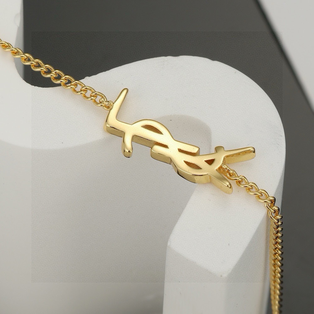  YSL 圣罗兰 项链原装黄铜材质 Yves Saint Laurent 创立于1961年 优雅抽象大胆