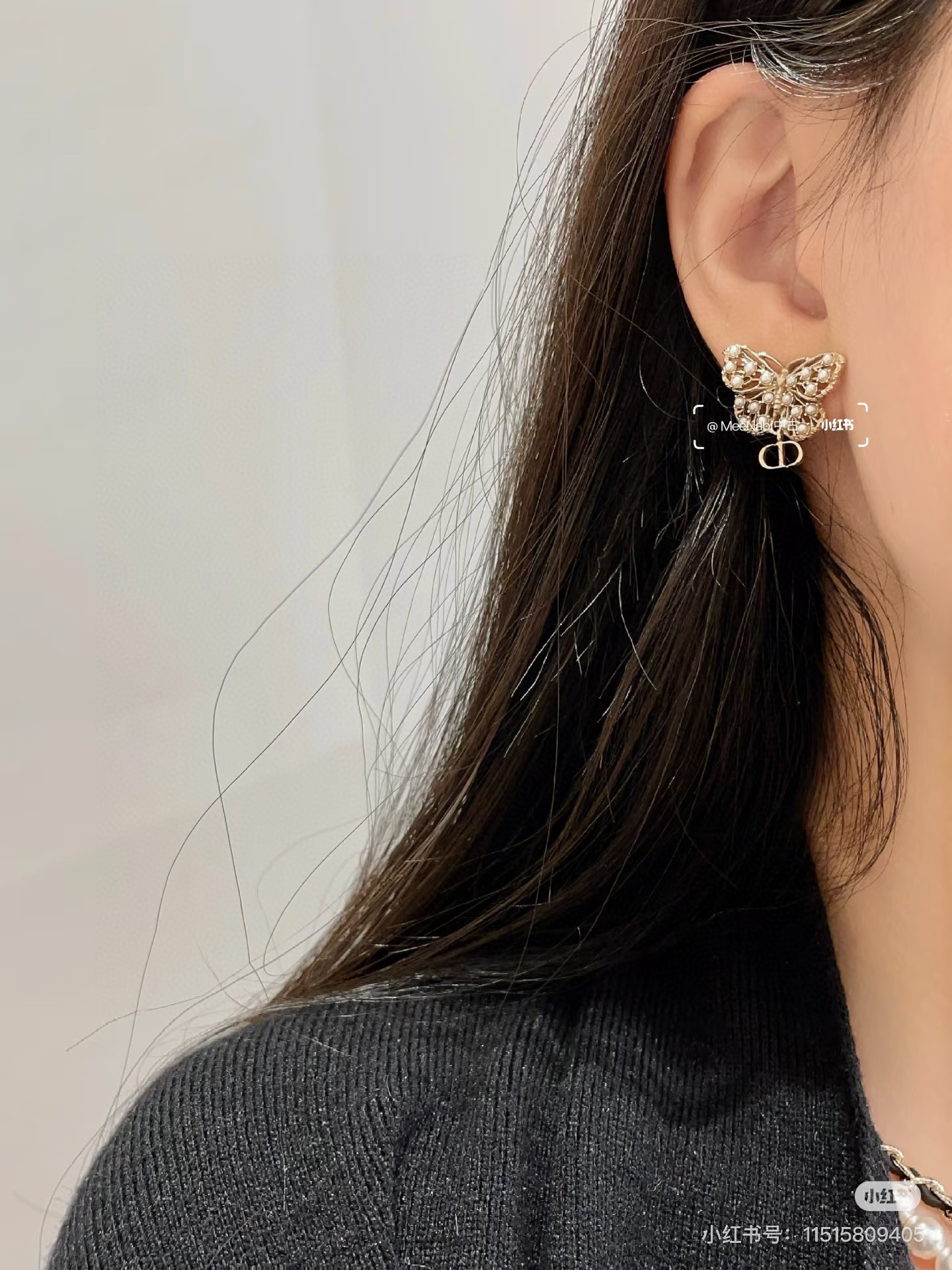 Dior 最新 迪奥火爆 各路 爆 dior 系列 蝴蝶珍珠耳环耳钉 官网最新 同步 Dior耳钉