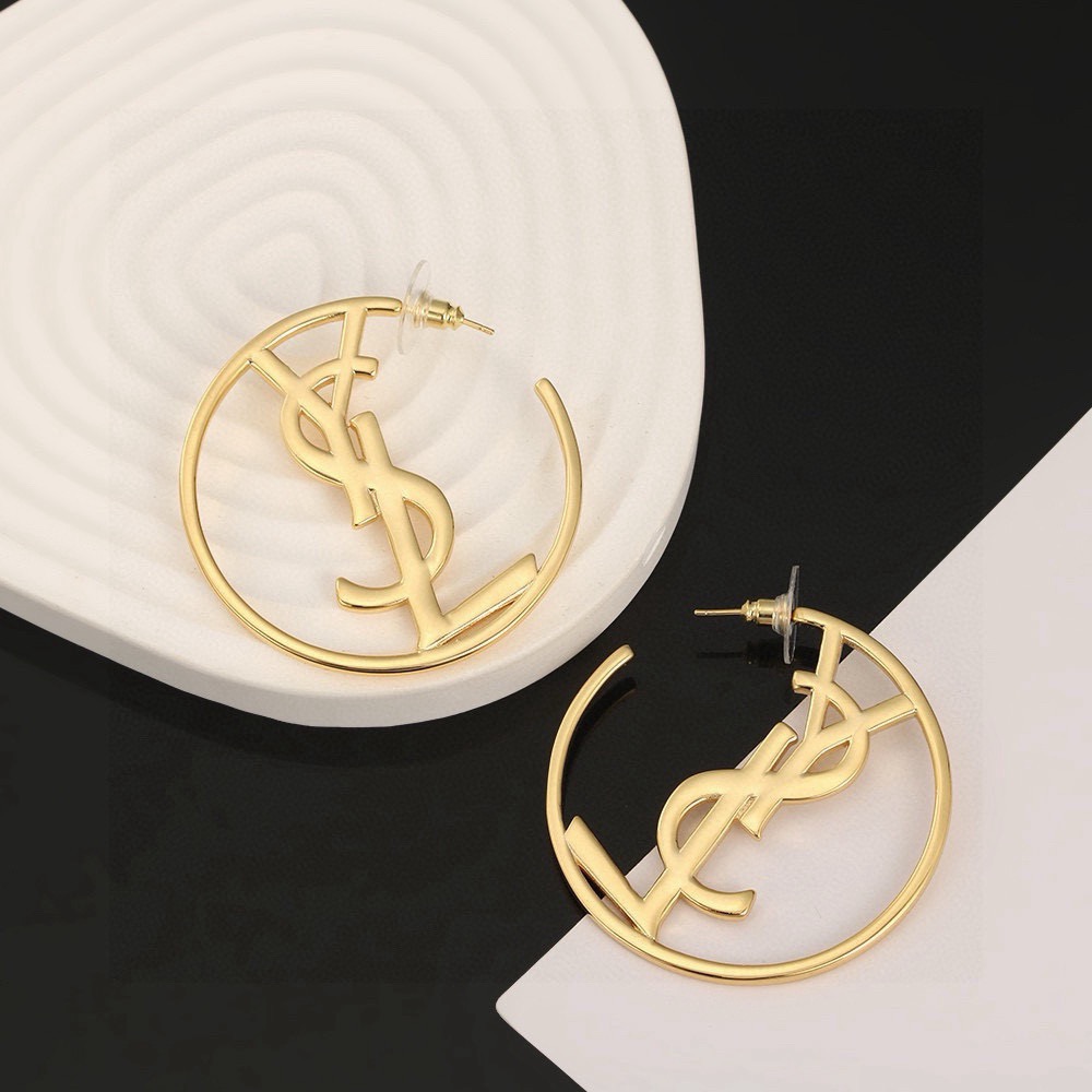 Saint Laurent YSL 圣罗兰 耳钉原装黄铜材质