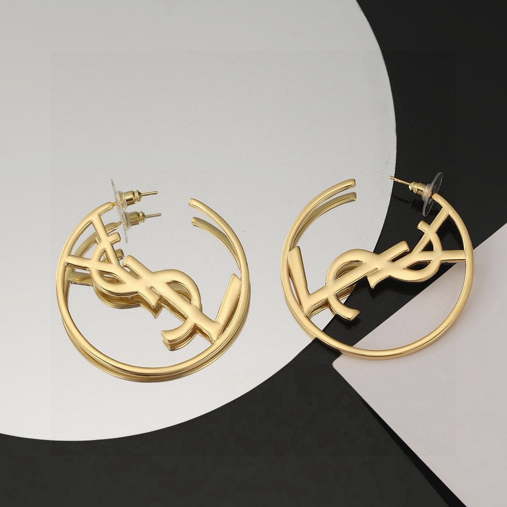 Saint Laurent YSL 圣罗兰 耳钉原装黄铜材质
