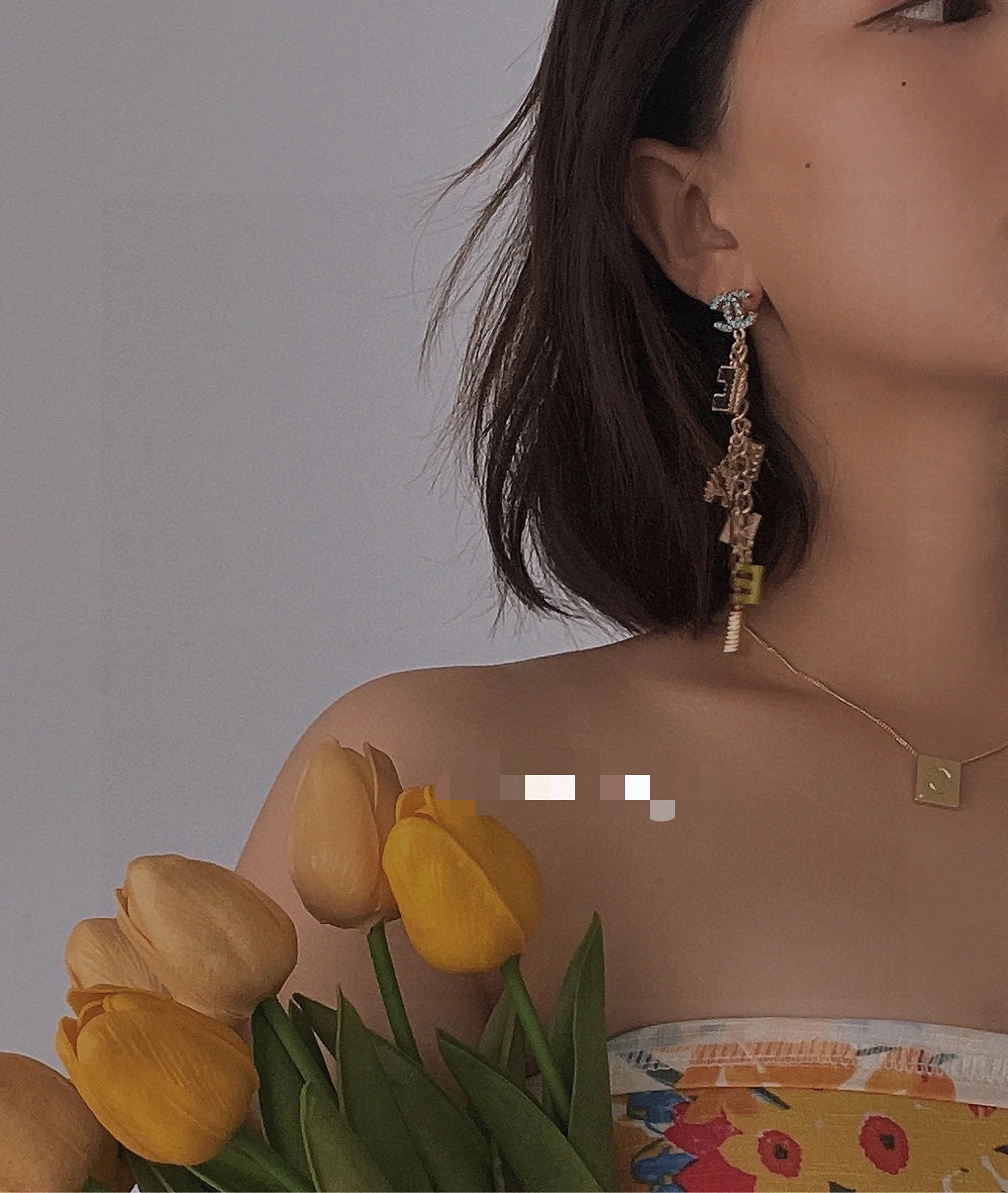 Chanel 香奈儿新款耳环耳钉字母 滴油多巴胺设计