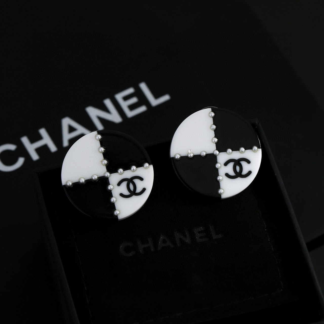 Chanel 小香树脂 Chanel香奈儿 耳钉 一摸一样的 高端定制 黄铜 每一个细节