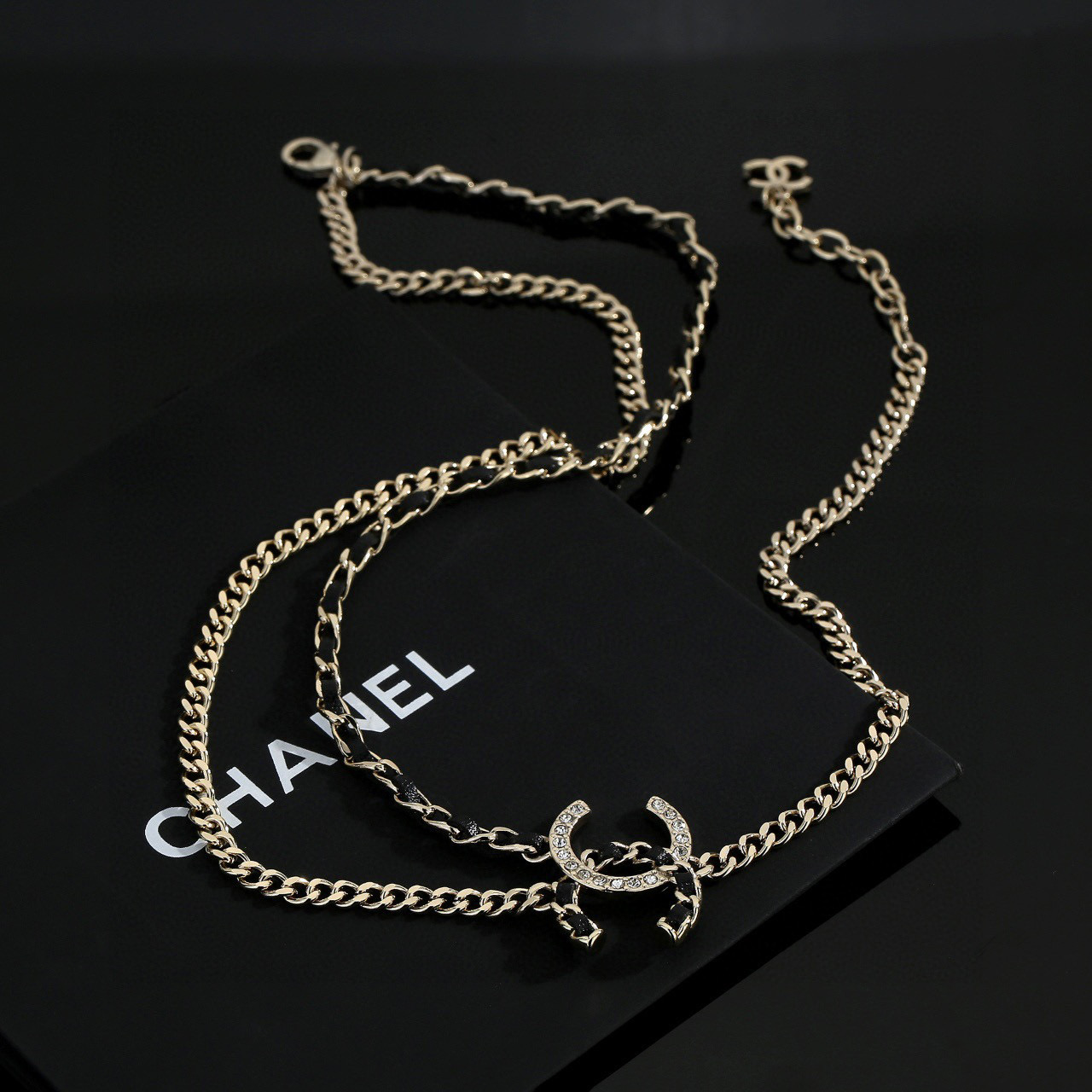 Chanel CHANEL 小香黑皮项链 高端品质 同材质 真正黄铜 离子电镀 独家 图‼做工 细腻