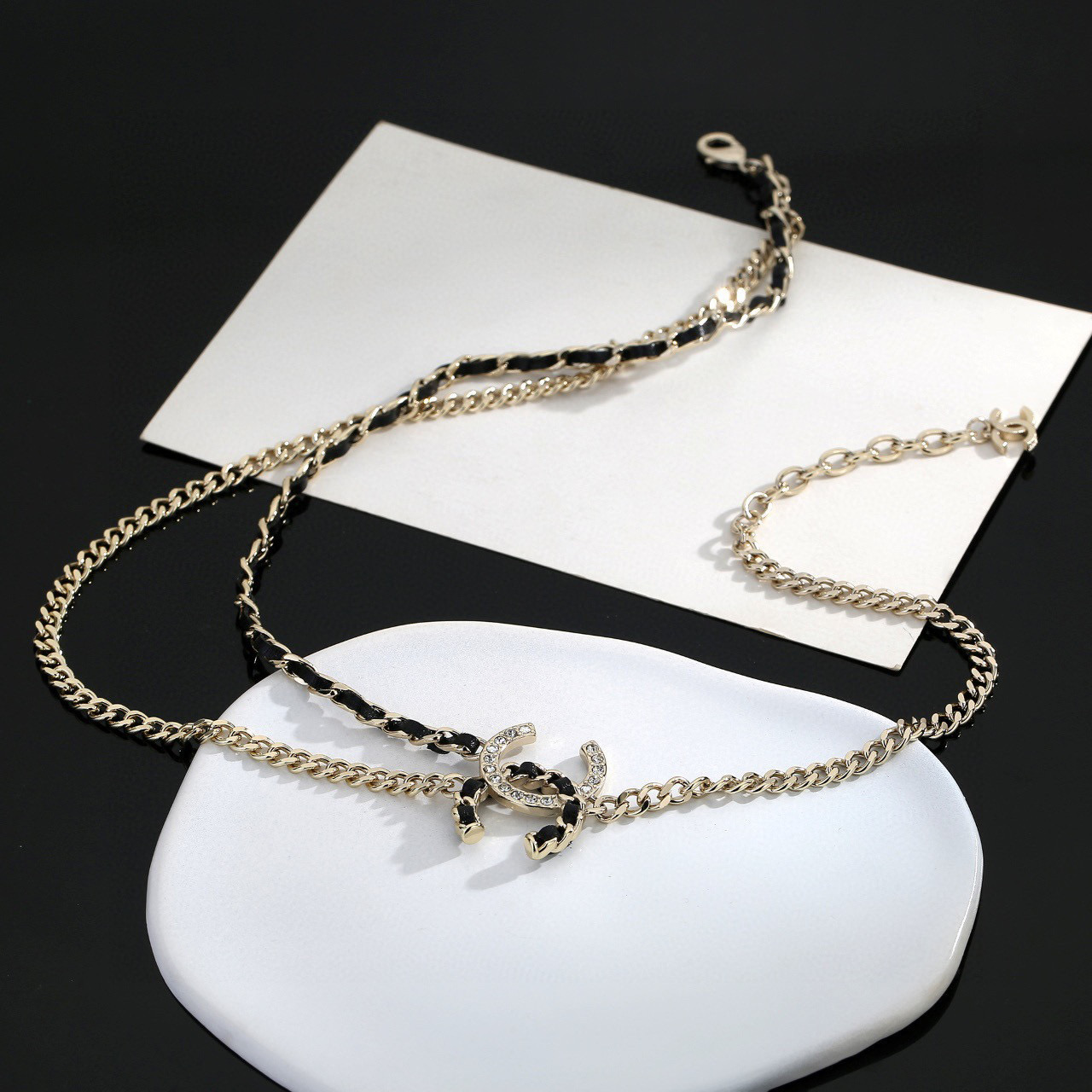 Chanel CHANEL 小香黑皮项链 高端品质 同材质 真正黄铜 离子电镀 独家 图‼做工 细腻