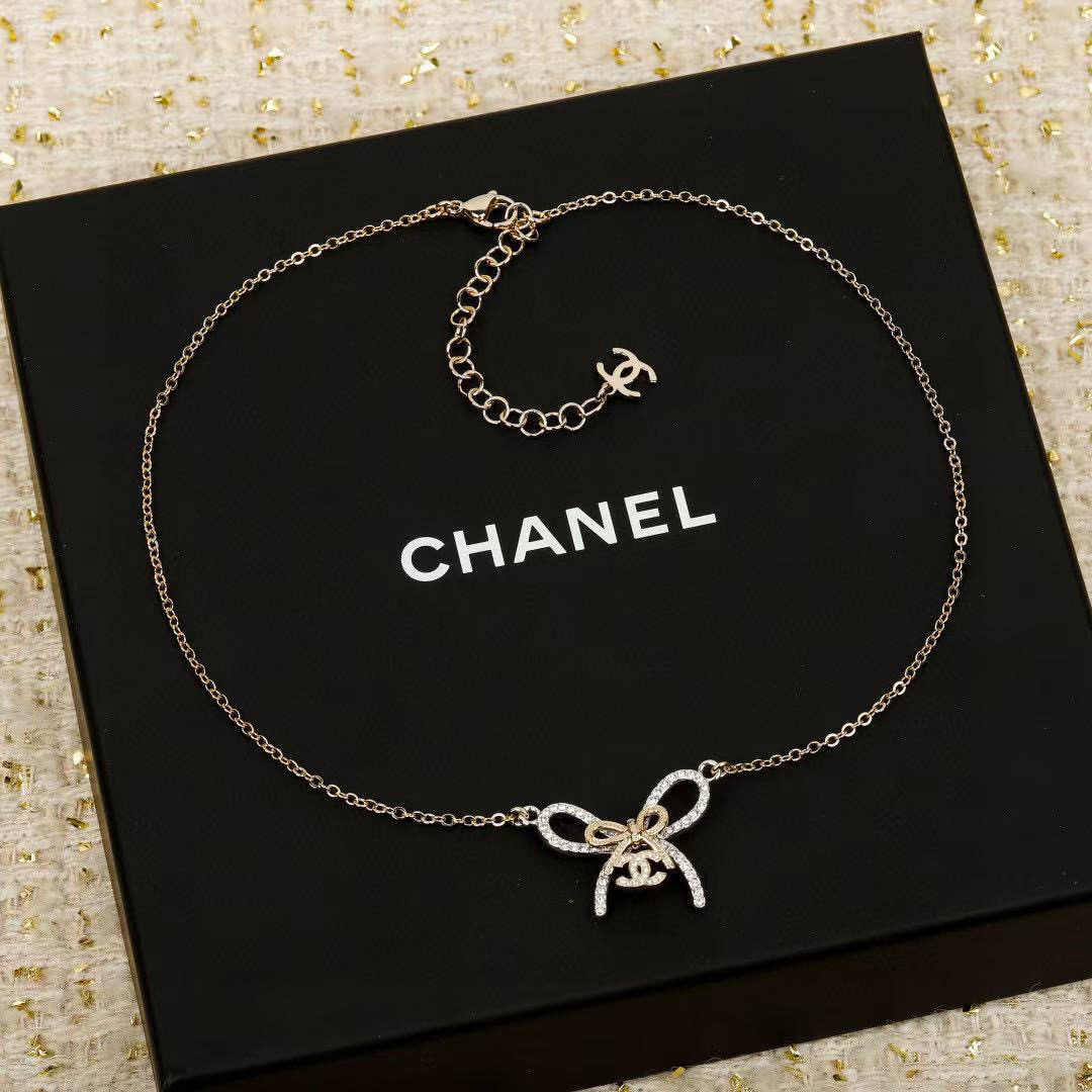 Collar de lazo de CHANEL, de alta calidad, mismo material que en las tiendas oficiales, artesanía exquisita y…