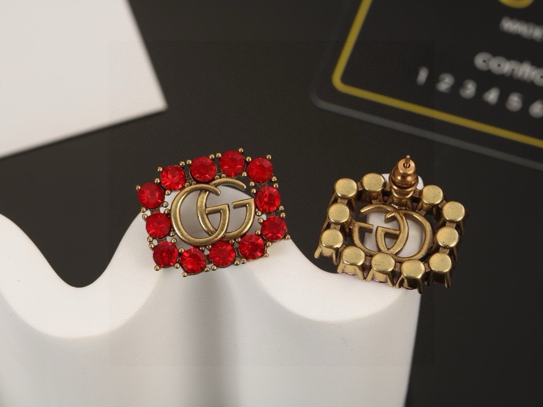 gucci gg marmont multicolor crystal earrings