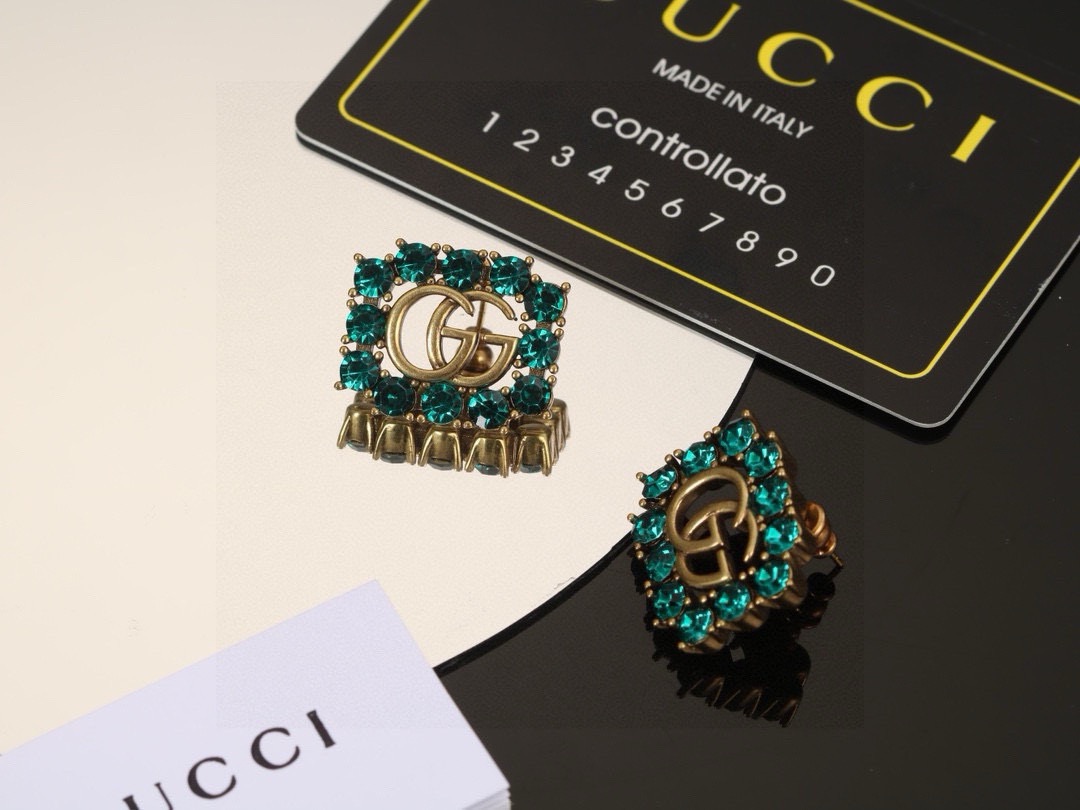 gucci gg marmont multicolor crystal earrings