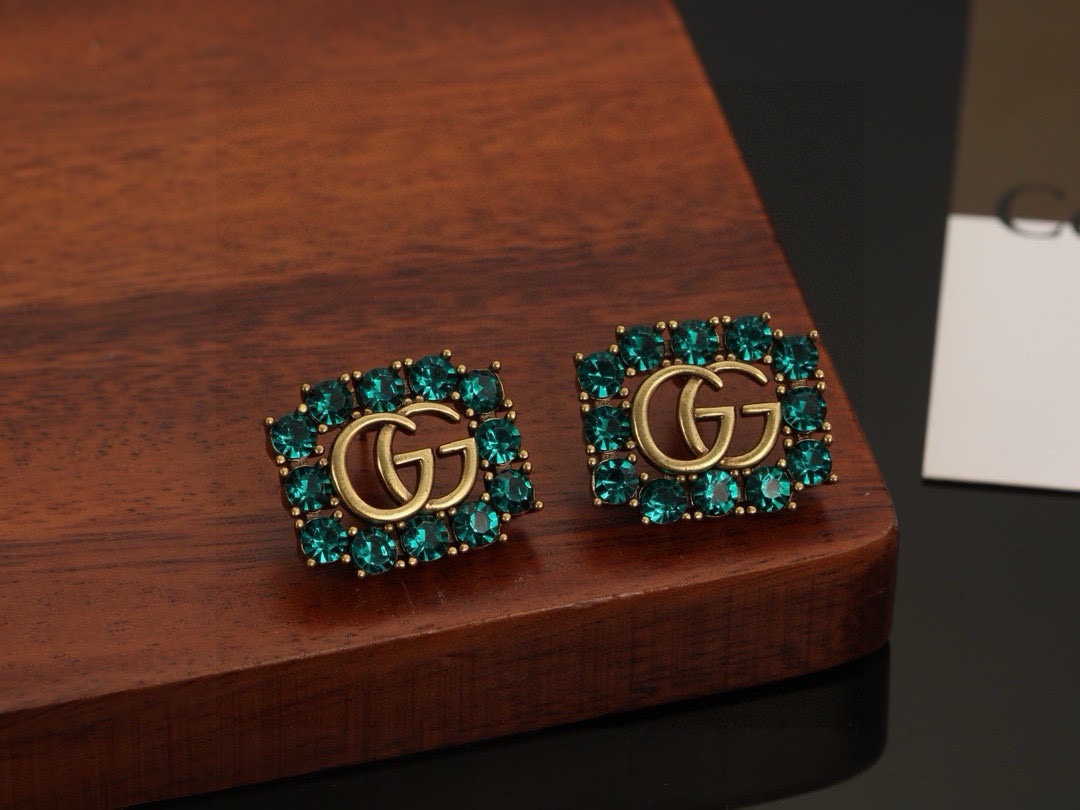 gucci gg marmont multicolor crystal earrings