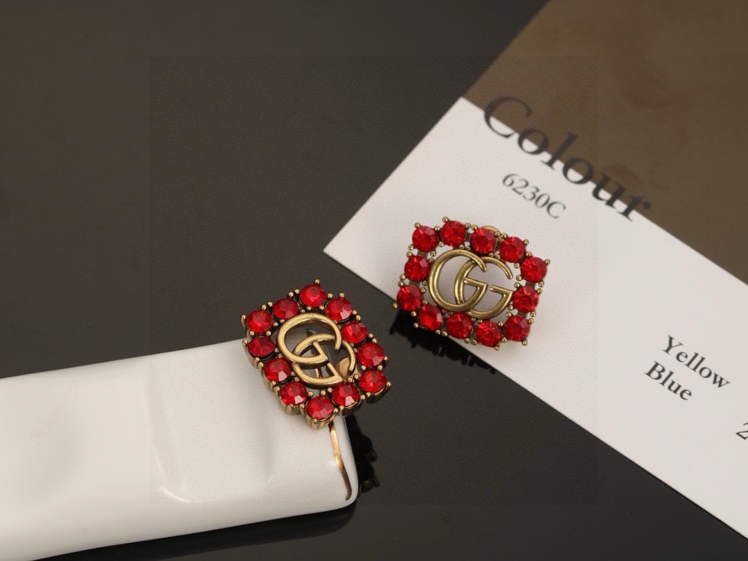 gucci gg marmont multicolor crystal earrings