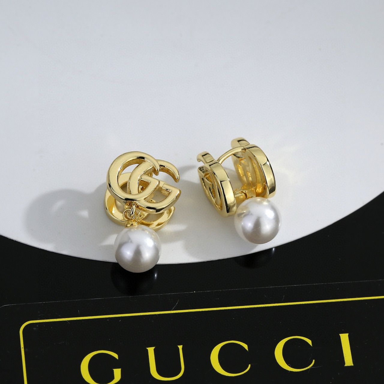 gucci gg marmont pearl drop earrings