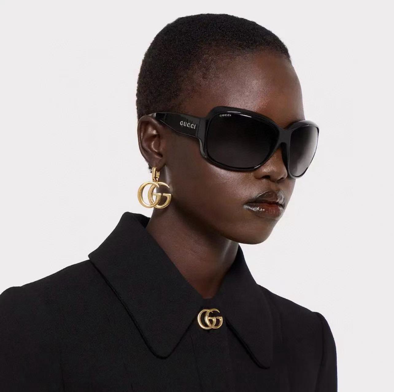 Gucci Plain GG Hoop Drop Earrings