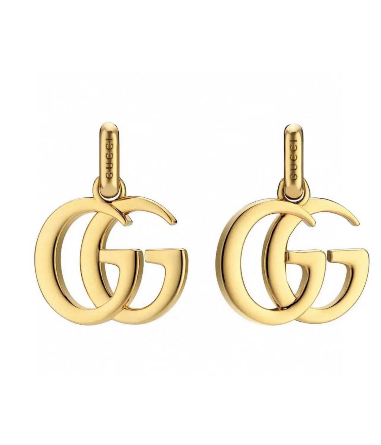 Gucci Plain GG Hoop Drop Earrings