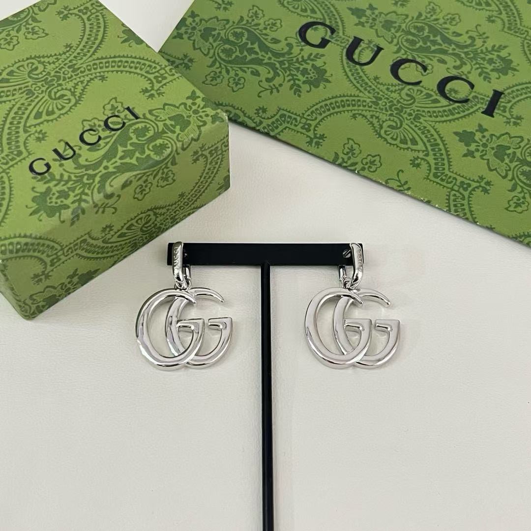Gucci Plain GG Hoop Drop Earrings