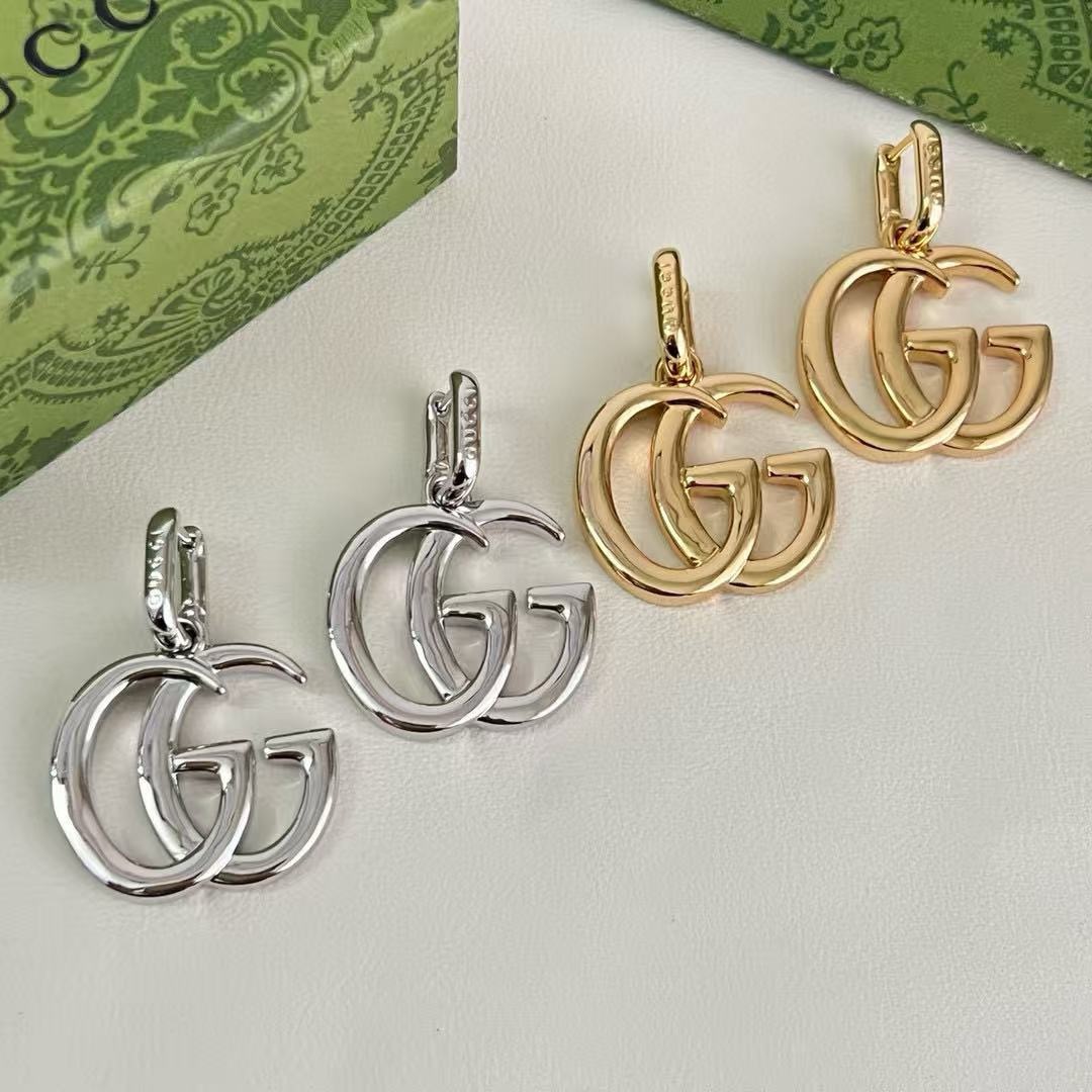 Gucci Plain GG Hoop Drop Earrings