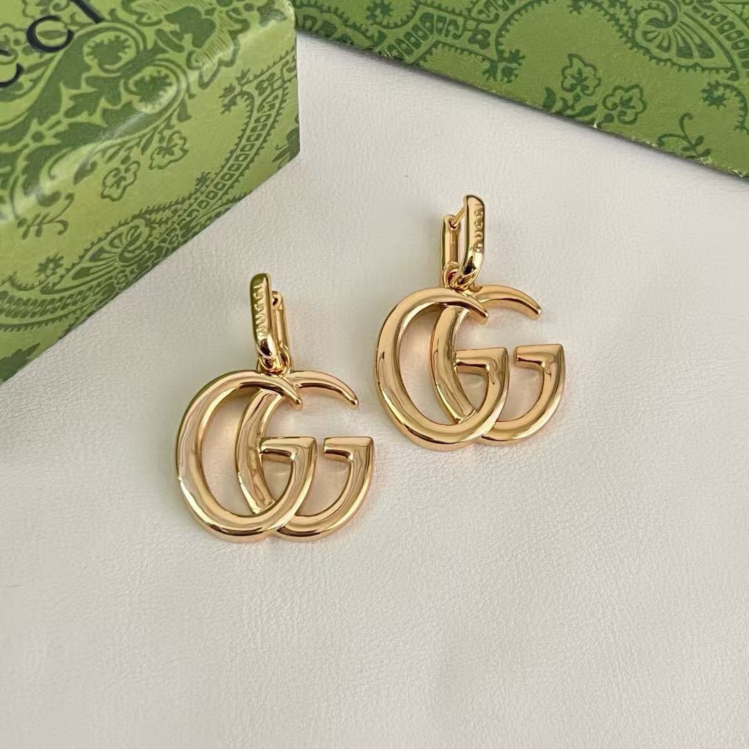 Gucci Plain GG Hoop Drop Earrings