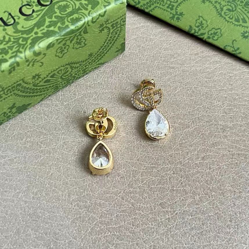 Gucci Water Drop Crystal GG Earrings