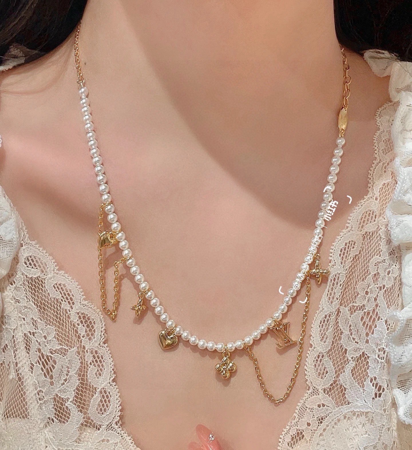 louis vuitton my lv pearl necklace