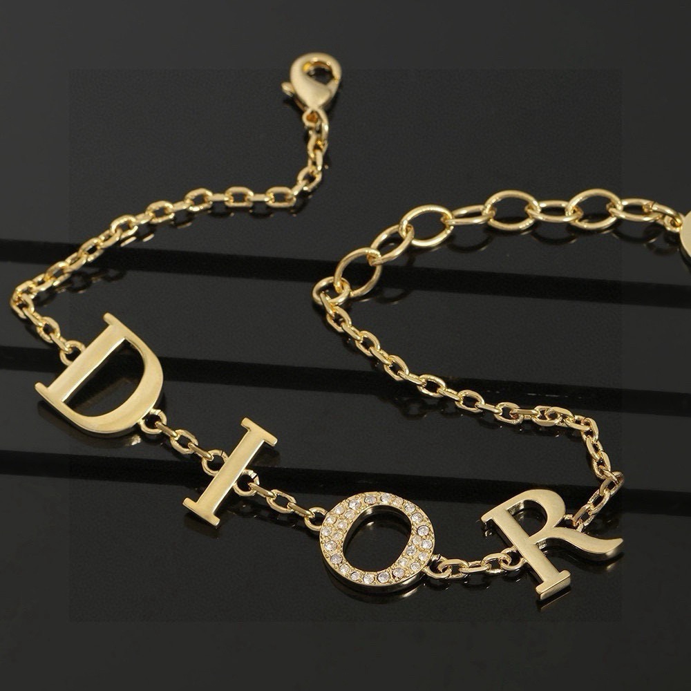 dior diorevolution gold letter charm necklace