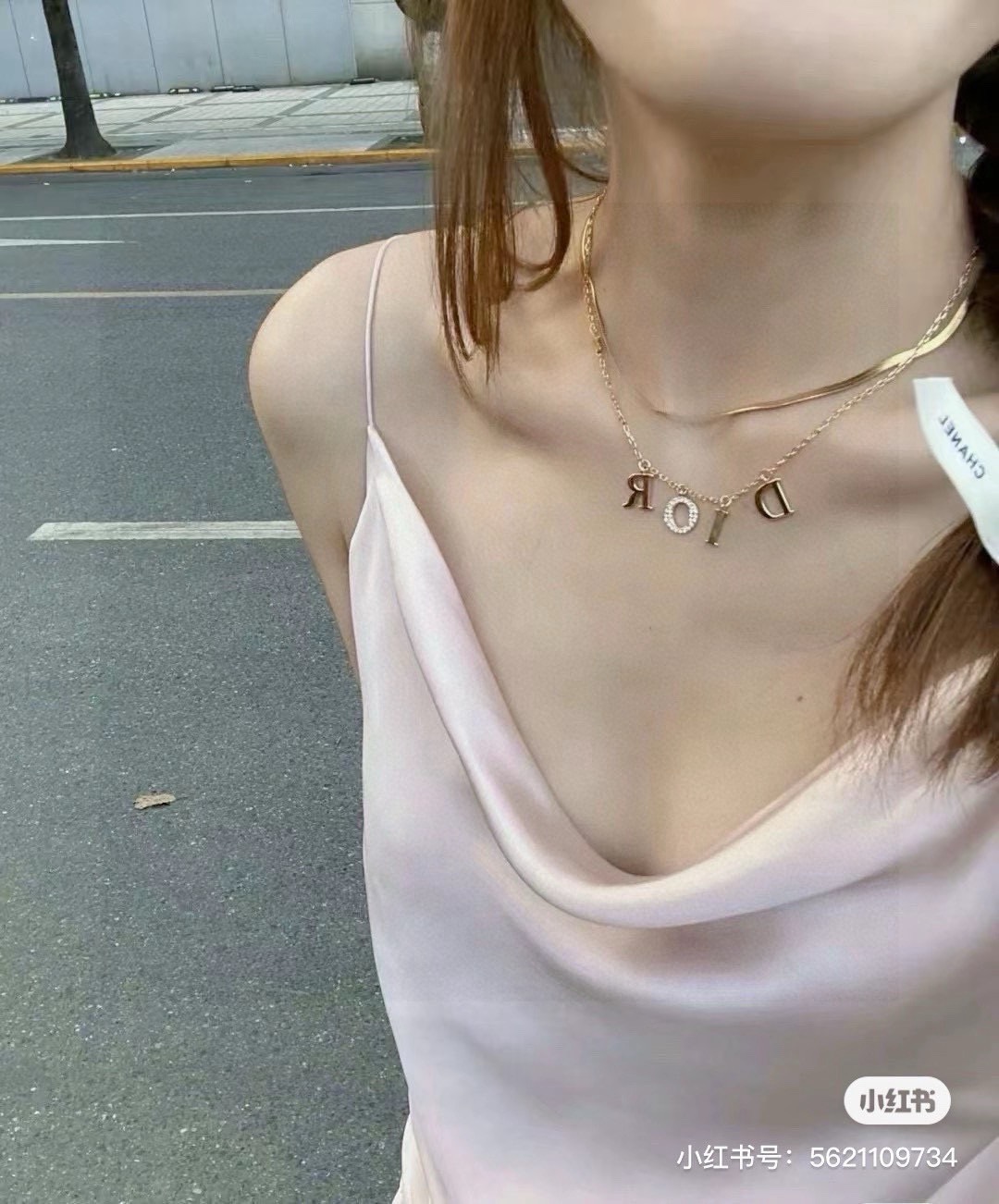 dior diorevolution gold letter charm necklace