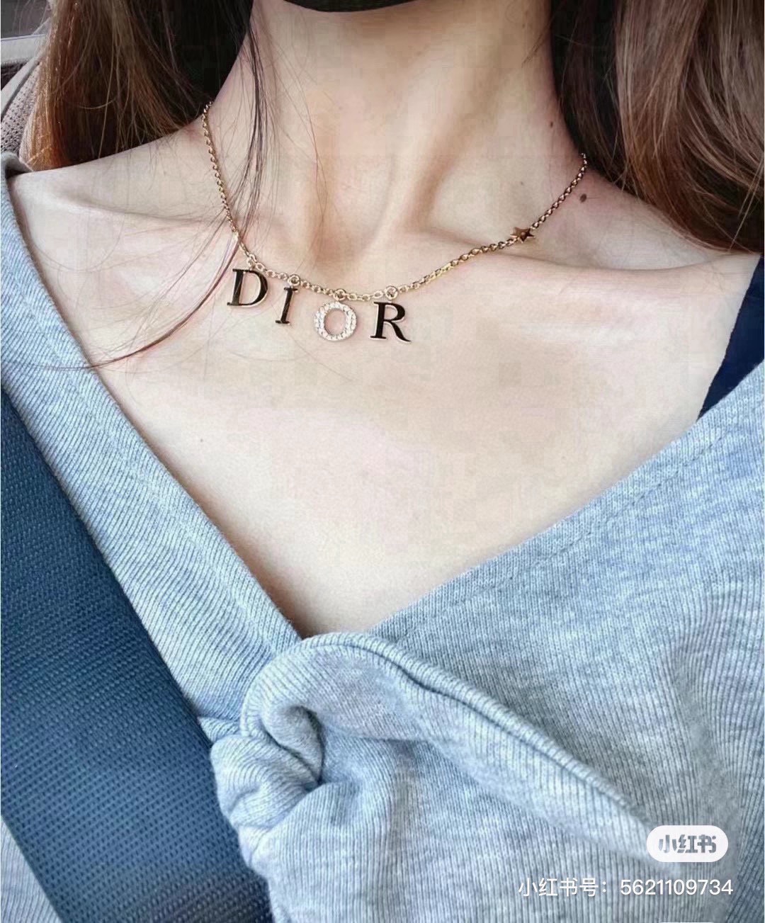 dior diorevolution gold letter charm necklace