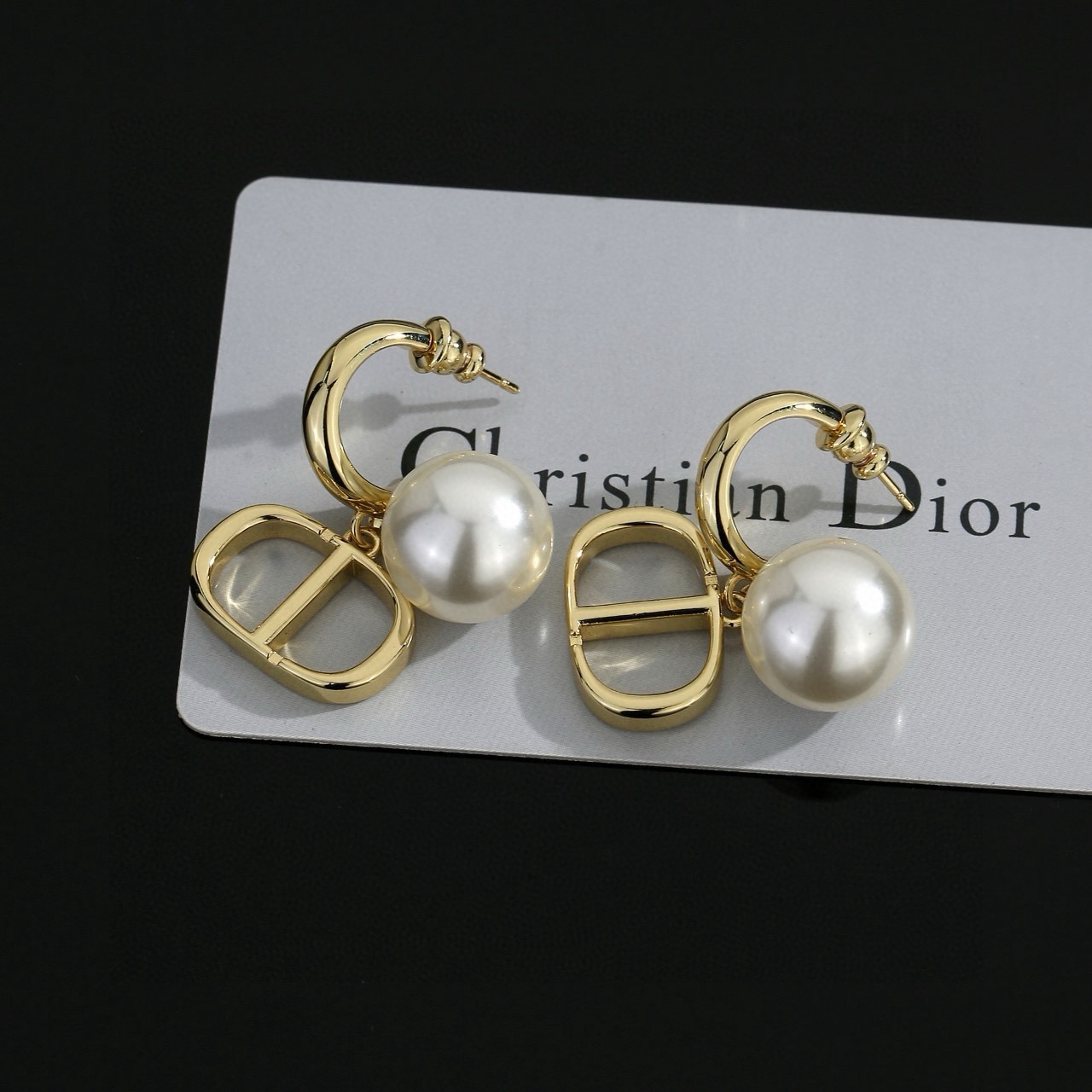 dior tribales new look pearl hoop earrings