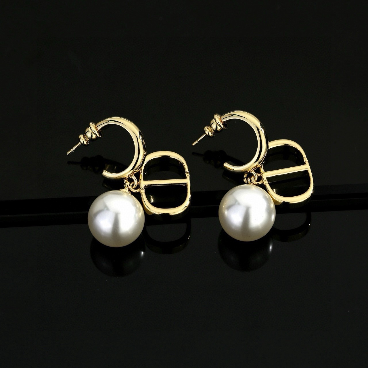 dior tribales new look pearl hoop earrings