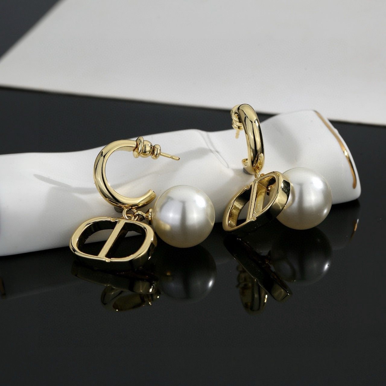 dior tribales new look pearl hoop earrings