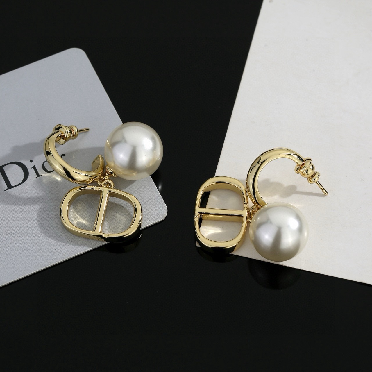 dior tribales new look pearl hoop earrings