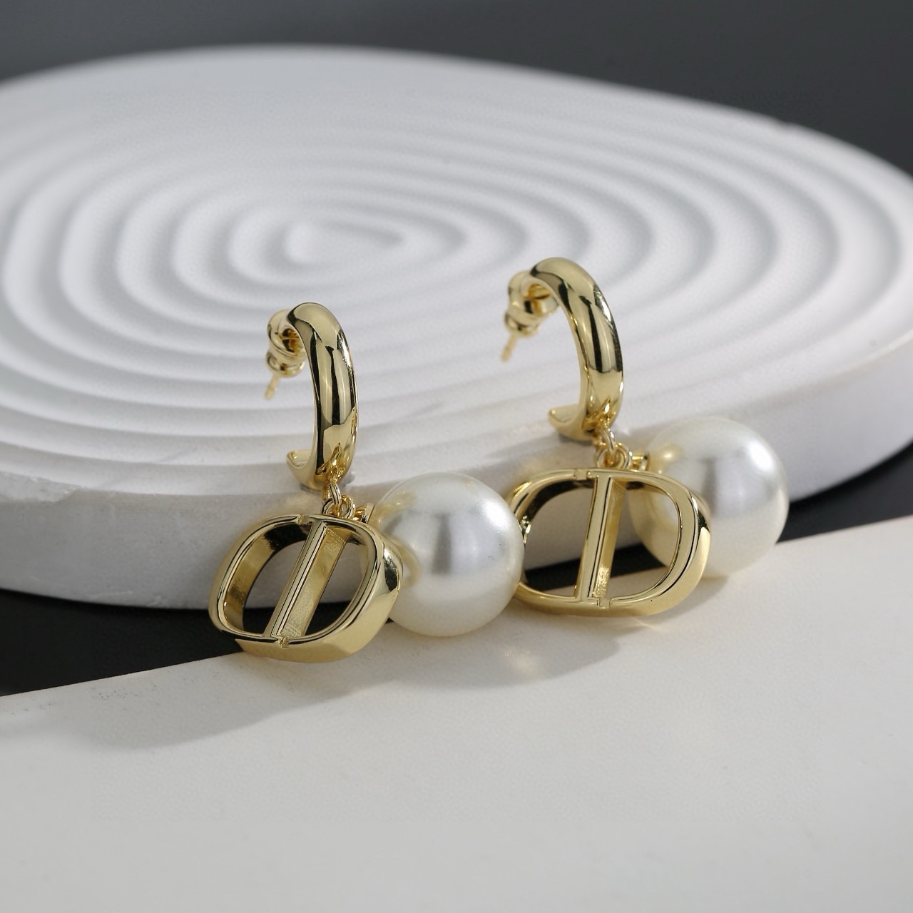 dior tribales new look pearl hoop earrings