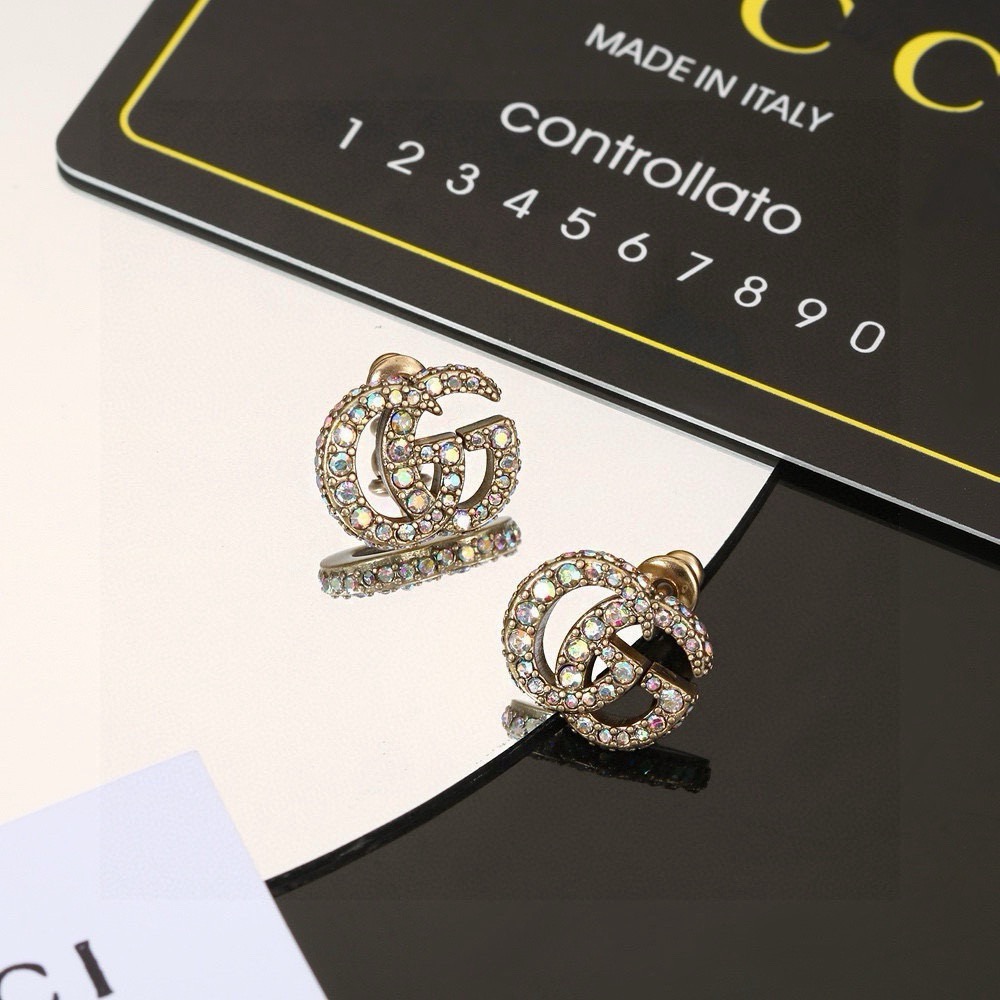 Gucci Rainbow Crystal GG Earrings
