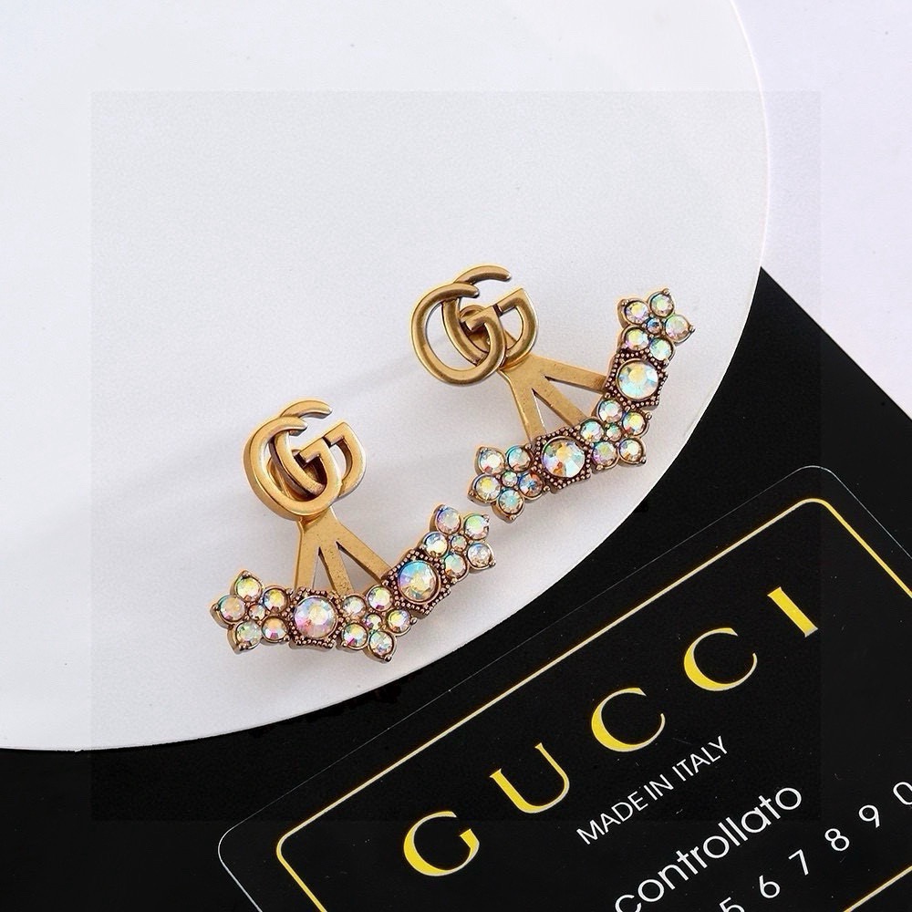 gucci double g pearl fringe earrings