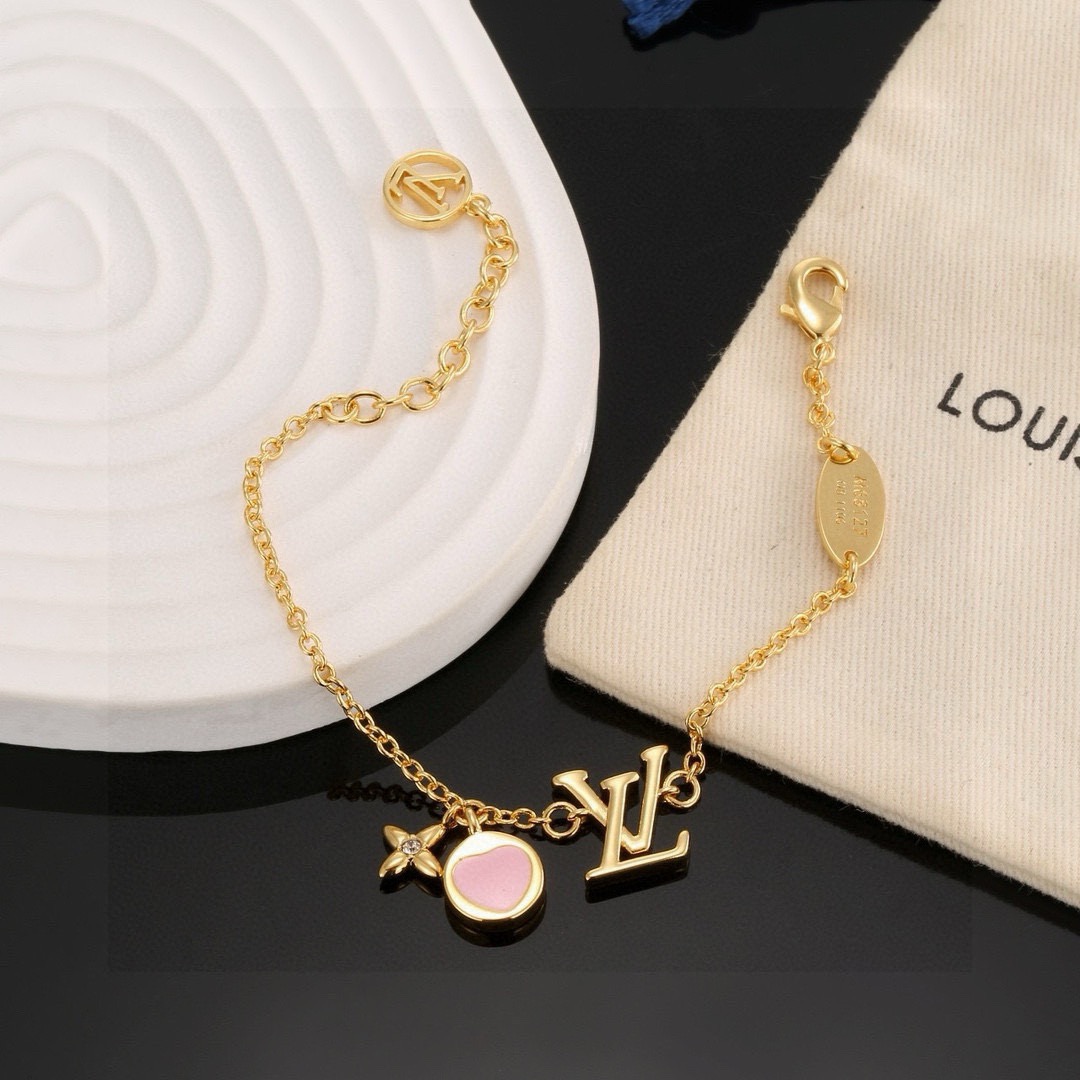louis vuitton lv sweetheart necklace bracelet set
