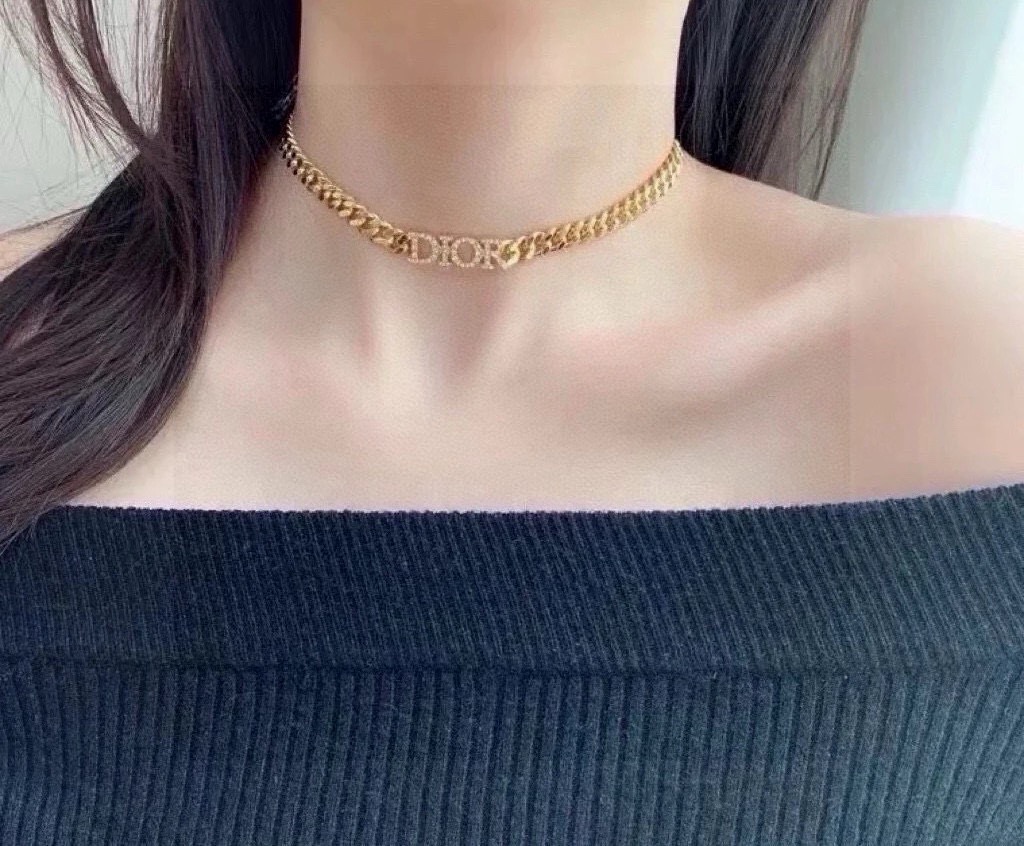 dior danseuse etoile gold curb chain choker